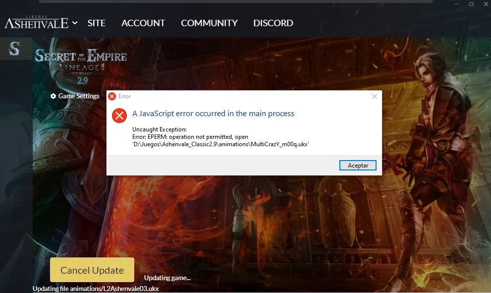 Error de Java
