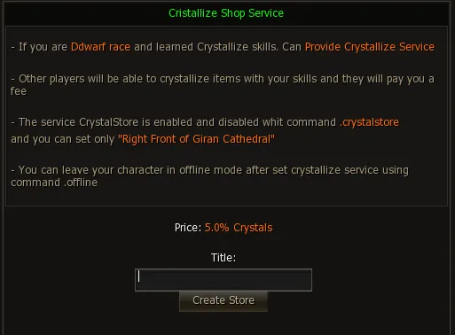 Enano en modo Crystal Store