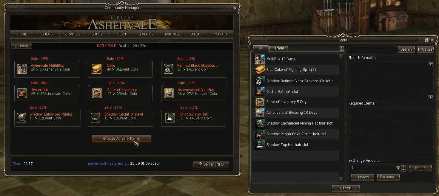 Daily Sale panel with the deals, the discount and the reduced price