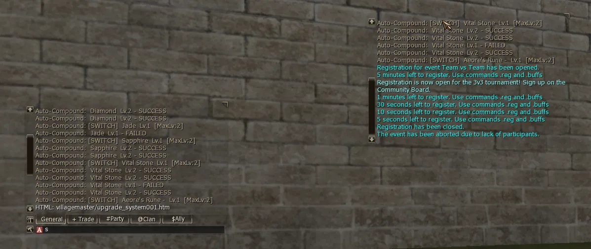 A chat tab split into its own window, at the top right of the screen