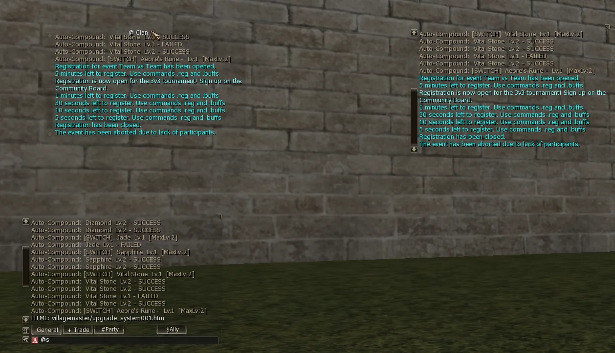 Three chat windows split across different areas of the screen