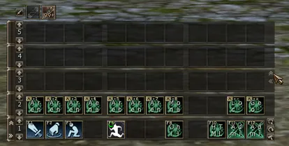 Pointer over the split arrow in the right column of row 3