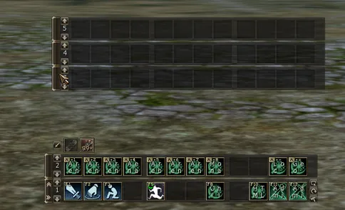 Rows 3, 4 and 5 split off as a separate group, higher on the screen
