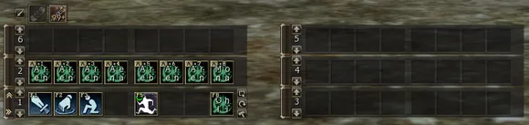 Main group on the left and a three-row group next to it at the same height
