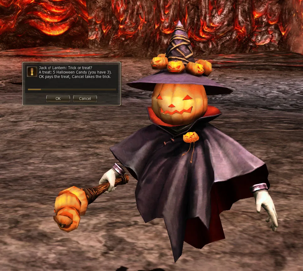 Jack o' Lantern in a witch hat saying: Not so fast, mortal. Nobody leaves without paying!