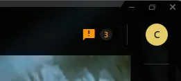 News button in orange with the counter at 3