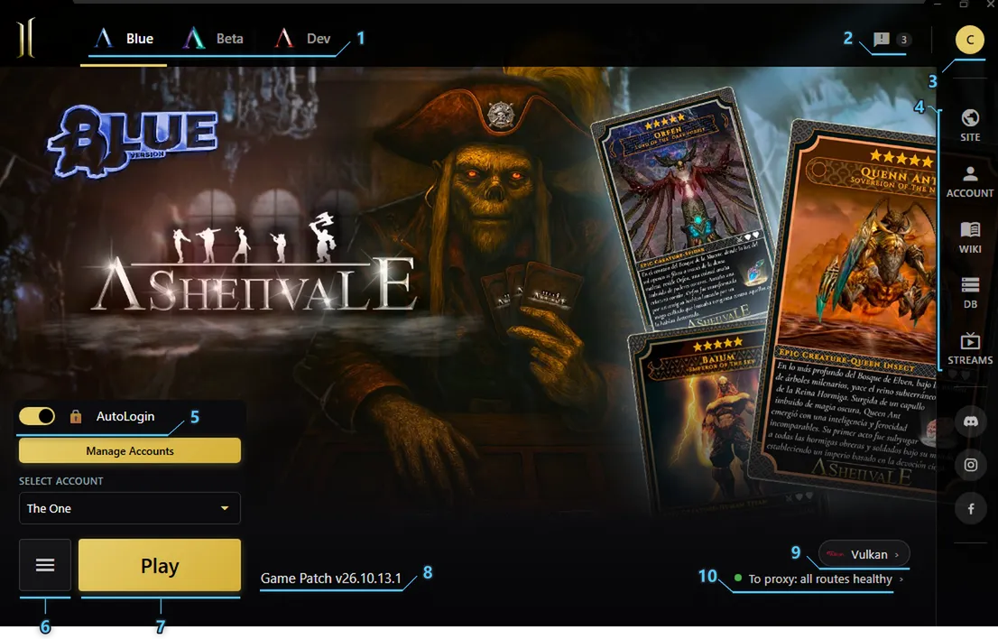 Launcher main screen with ten numbered points