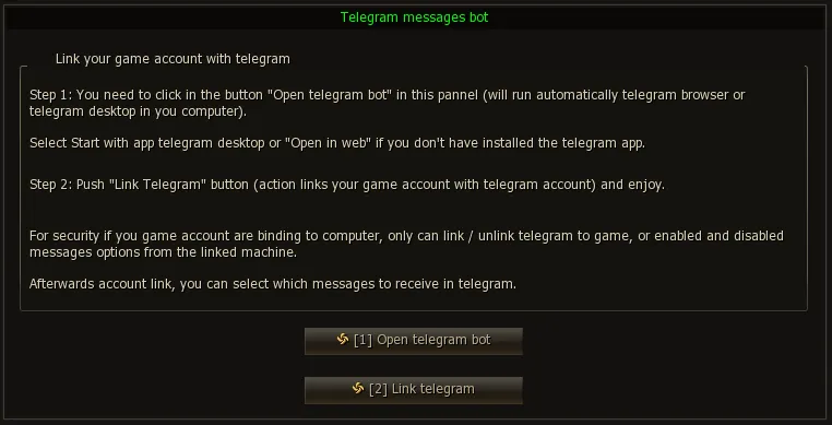Botón Open Telegram Bot