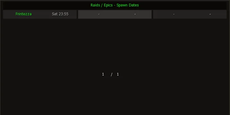 Time to Spawn con fechas de respawn de Épicos y RB