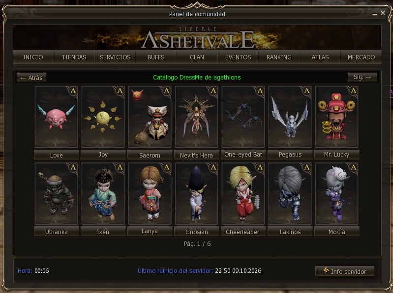Agathion dress catalog